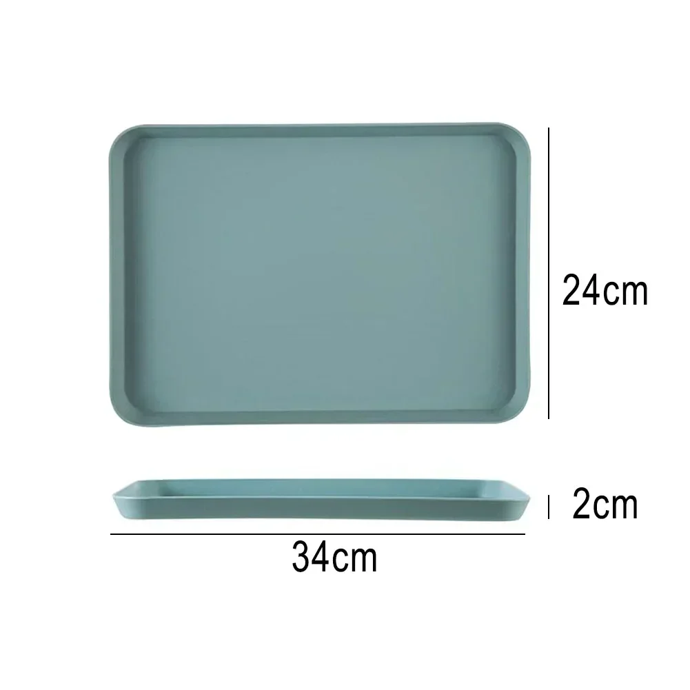 1pcs Plastic Rectangular Serving Tray Multifunction Anti Slip Flat Tray Large Capacity Food Fruit Dessert Tray For Kitchen Trays