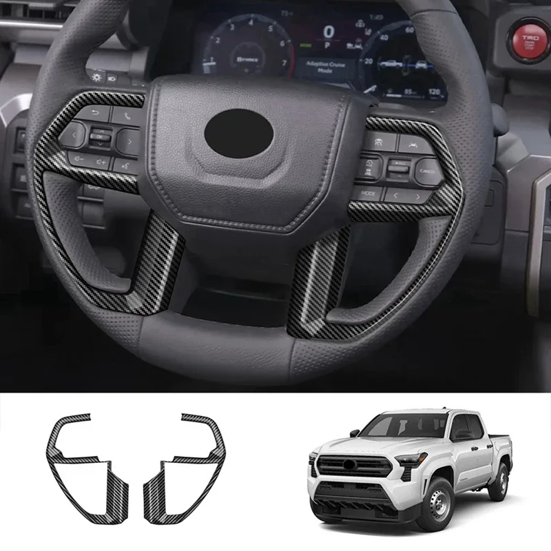 

For Toyota Tacoma 2024 ABS Carbon Fiber Car Rear Water Cup Holder Frame Cover Trim Stickers Car Accessories