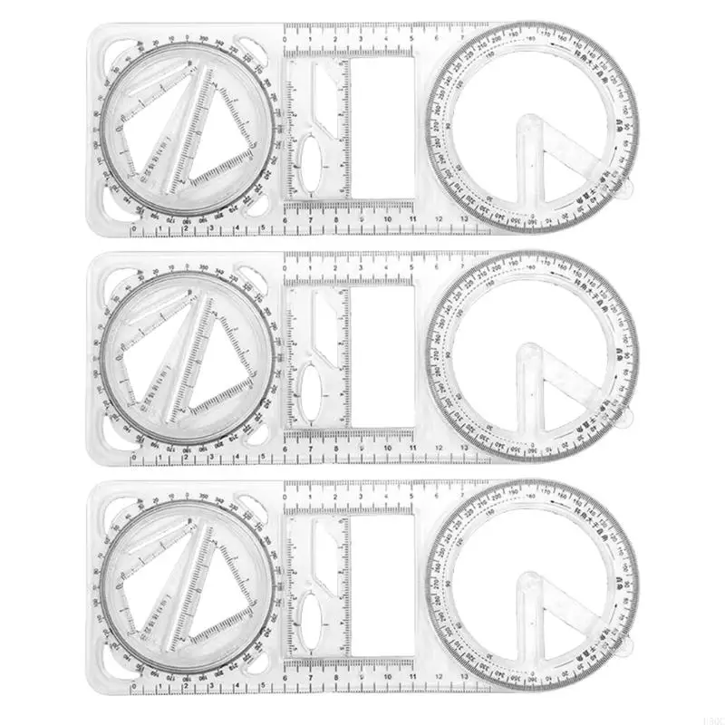 3 PCS حاكم متعدد الوظائف قياس حاكم الحاكم الهندسي لرسم D5QC