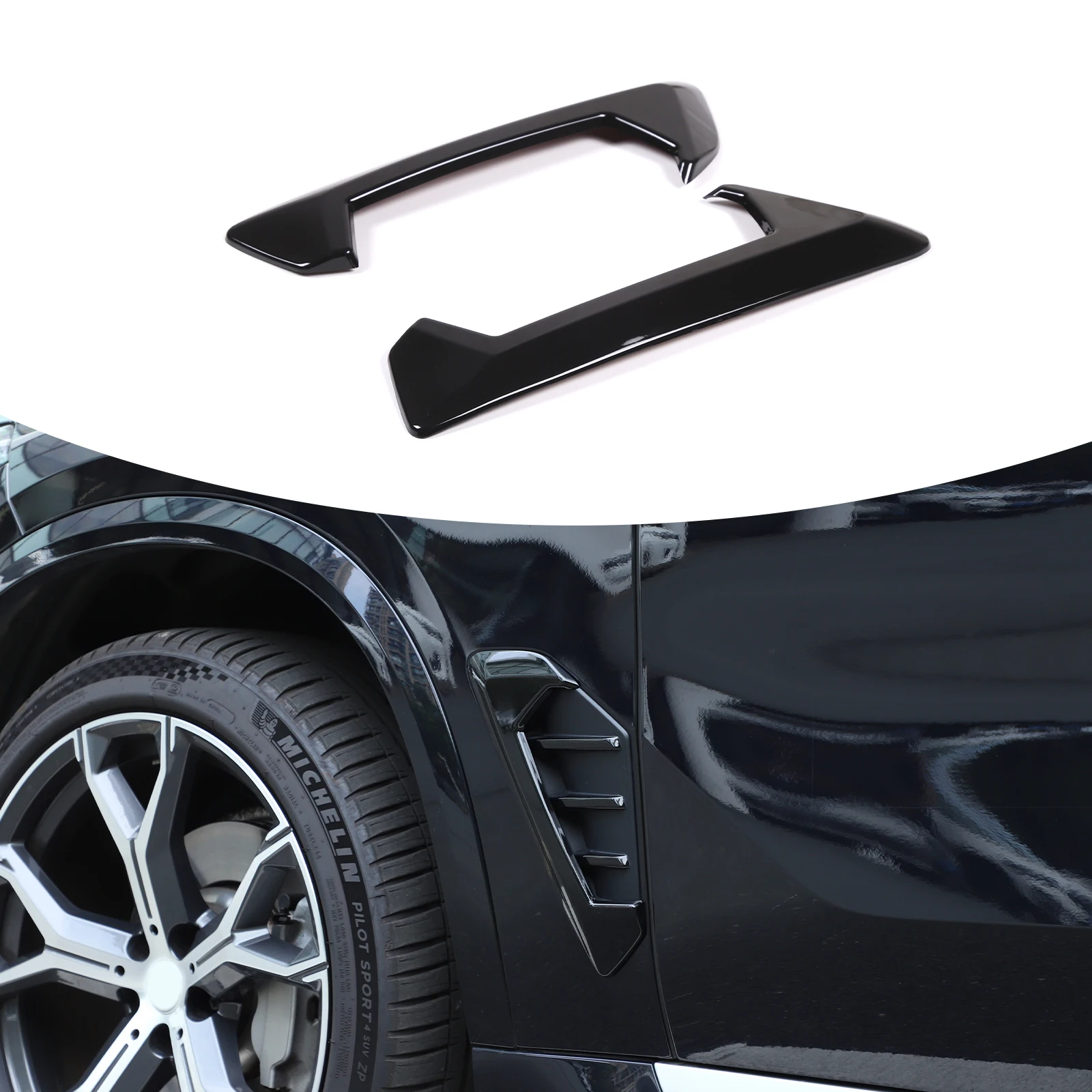 For BMW X5 G05 2023-2024 ABS Carbon Fiber Car Front Fender Decorative Cover Sticker Car Accessories