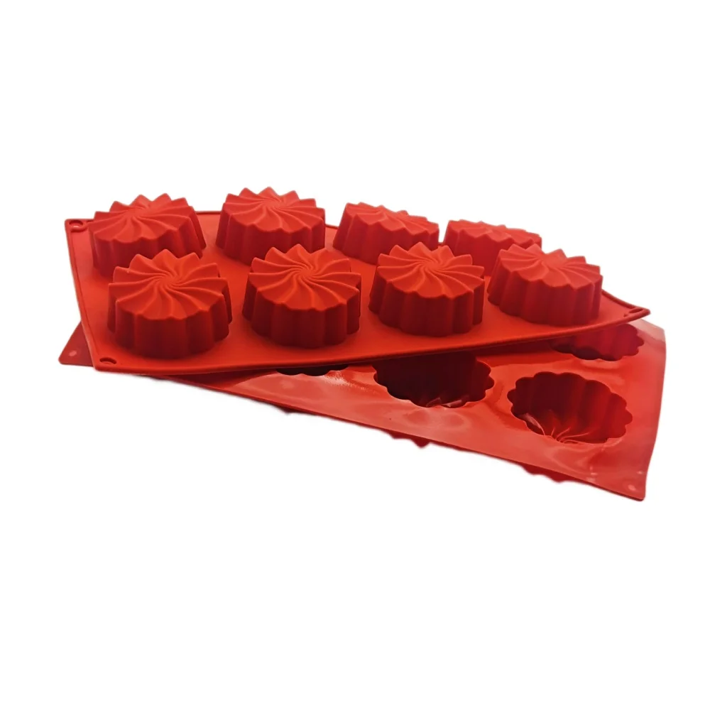 

8 Hole Vortex Flower Silicone Cake Mold Aromatherapy Gypsum Mold DIY Chocolate Mousse Dessert Mold Jelly Pudding Baking Tools