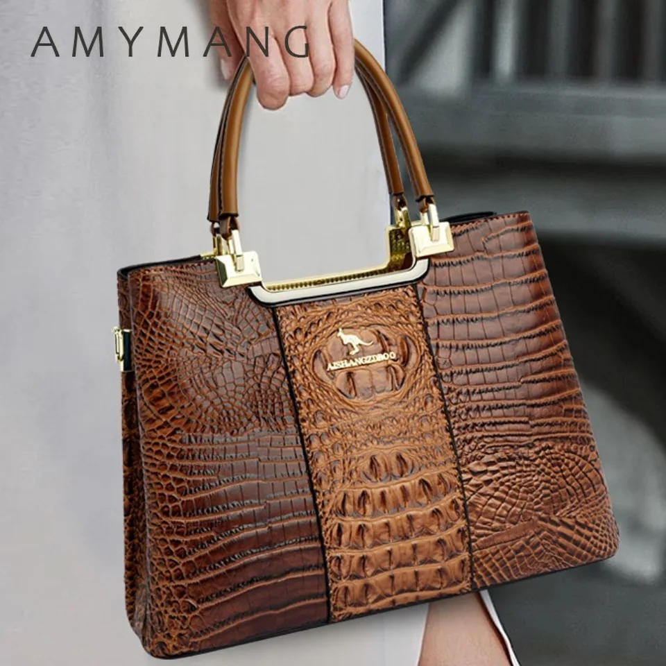 

Three Layers Women Shoulder Bags Luxury Designer High Quality Crocodile Leather Crossbody Casual Tote Large Capacity Hand bags