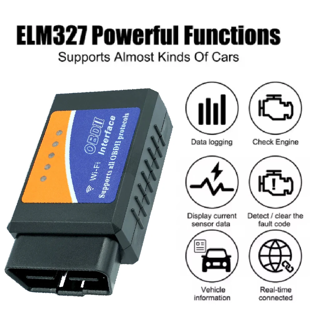 

ELM327 V1.5 OBD2 сканер Bluetooth/Wi-Fi ELM 327 OBD автомобильный диагностический инструмент для Android/IOS PK Vgate Icar2 считыватель кодов