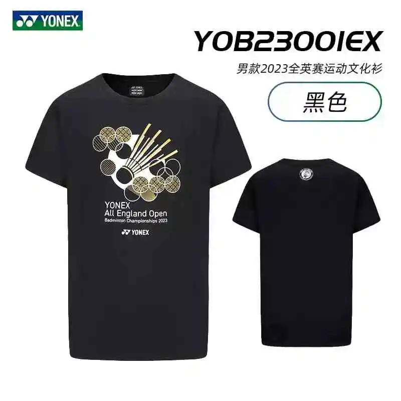 

Yonex 2024 New Badminton Tennis Suit Men's Sports T-shirt Short Sleeve Comfortable Breathable Sweat-absorbent Quick-drying