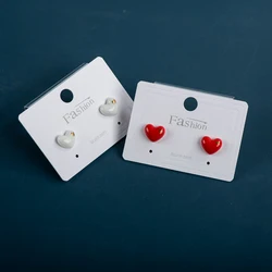 White Red Heart Fine Ceramic Stud Earrings Anti allergic Needle Plated Porcelain Wholesale Gift Accessories #XN564