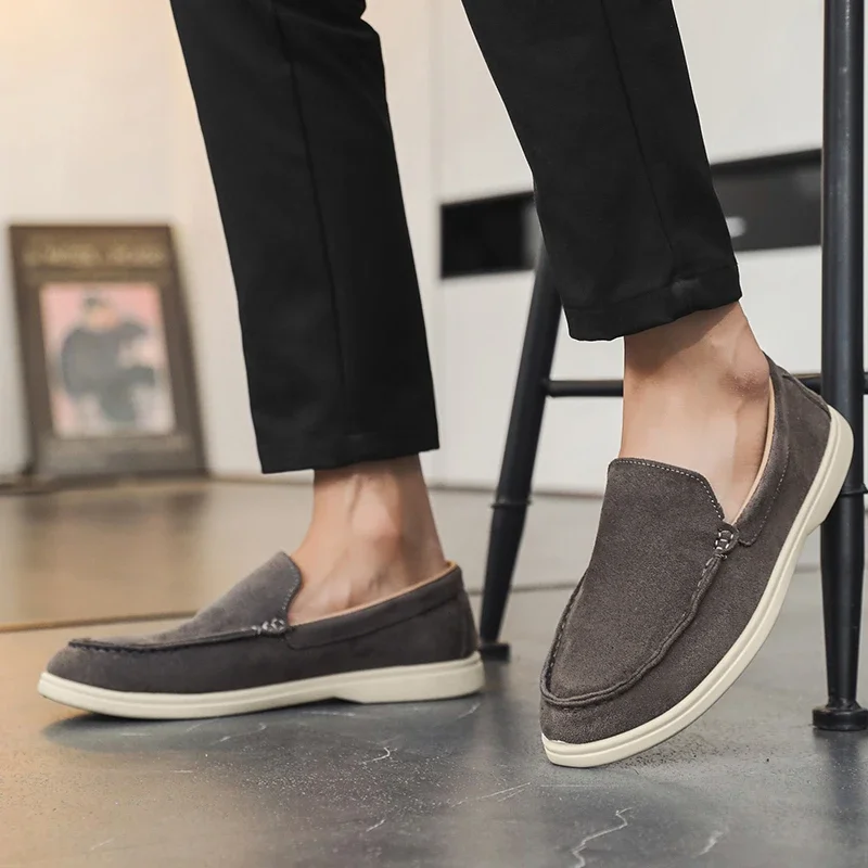 Mocassins pour hommes chaussures décontractées légères, toutes saisons à talons plats pratiques de grande taille en plein air nouvelle marque chaussures de marche originales