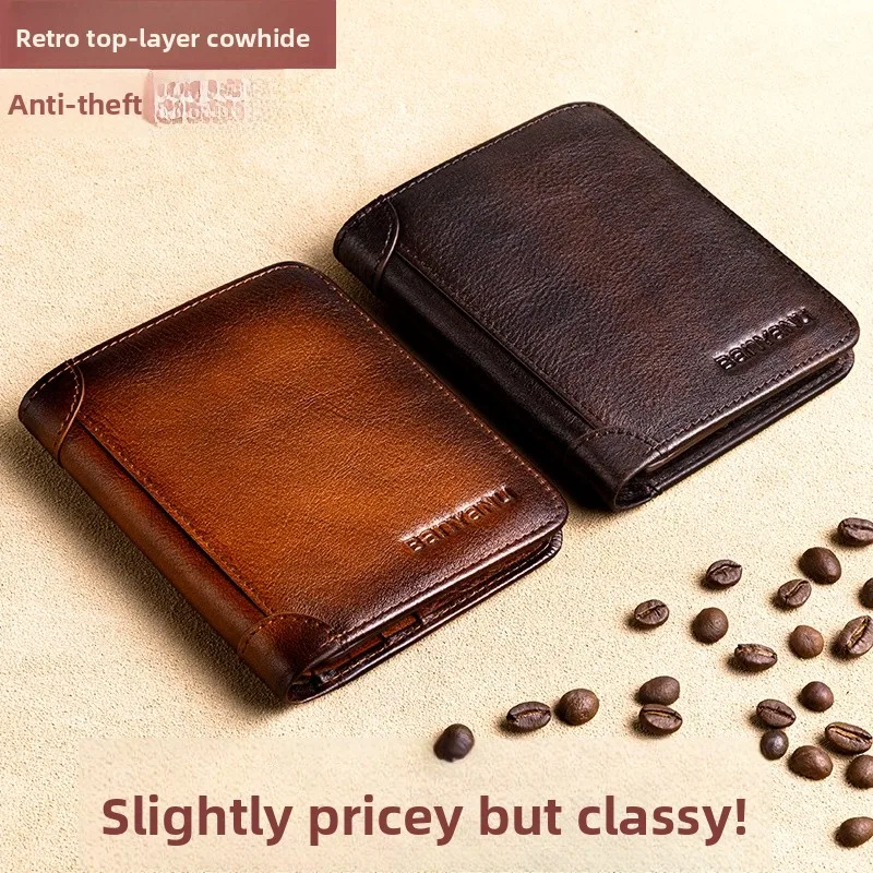 retro-style-men's-wallet-vertical-short-size-top-layer-cowhide-genuine-leather-new-model-driver-license-money-clip-anti-theft