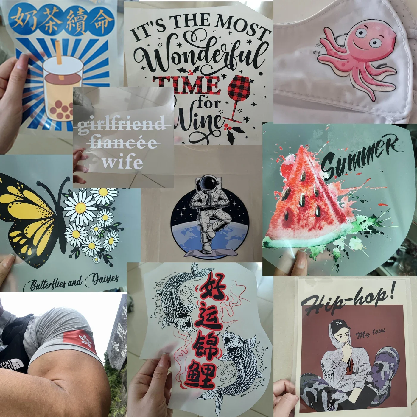 DIY Custom Vinyl heat Transfer Stickers Suitable For Clothing Bags Other Products DTF Stickers Custom Logo Photo Customization