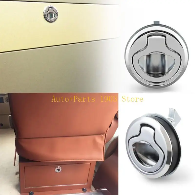 E21C Round Flush Pull Slam for Latch Embedded Pulling Ring Lock for Travel Trailer RV Car Lift Handle Non-key Lock