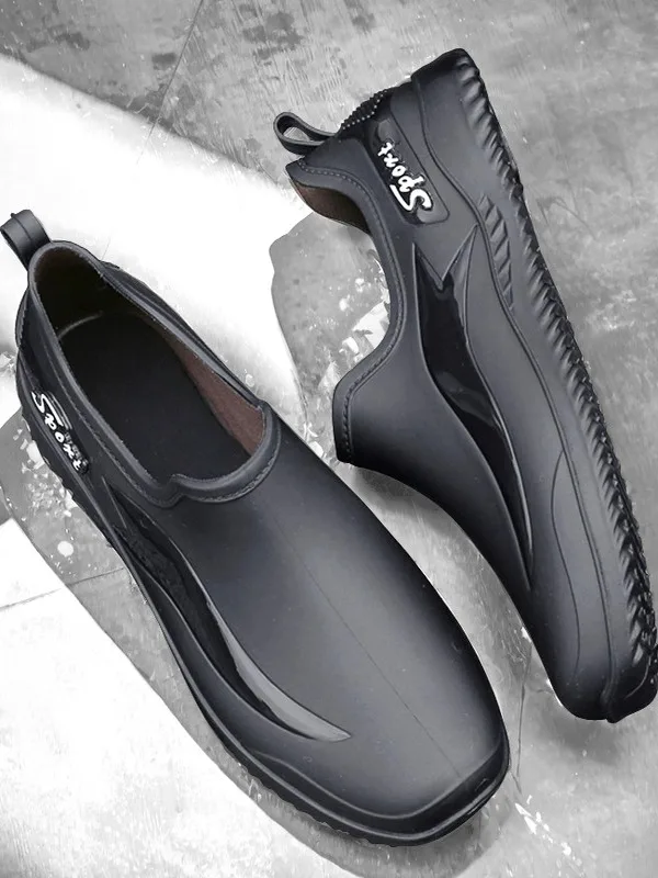 

Низкие мужские водонепроницаемые ботинки для мойки автомобилей с флисовой подкладкой, водостойкие, для кухни, летние, новинка 2025 года, всесезонные, однотонные