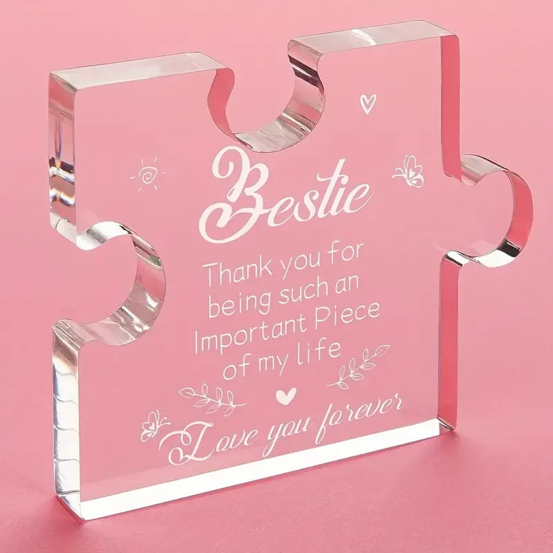 1pc Acryl Plakette, besondere Freund Geschenke, zu meinem bestie gravierten Acryl Block Puzzle, beste Freund Geburtstags geschenke für Frauen