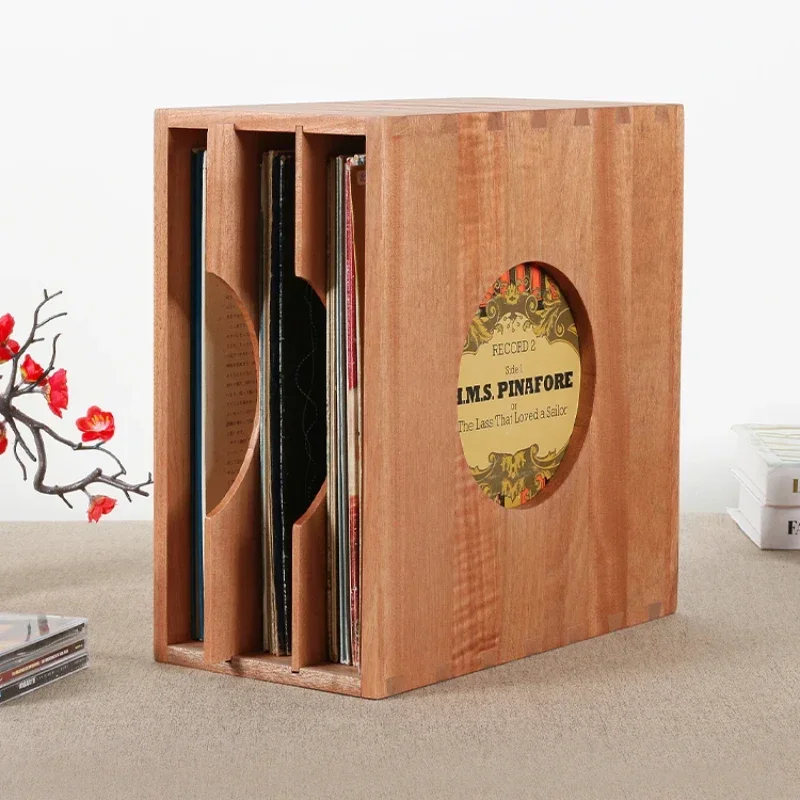 

Solid Wood Storage Organizer Multi-Grid Design Display Stand Vinyl Record CD and Blu-Ray Disc Storage Box Media Organizer