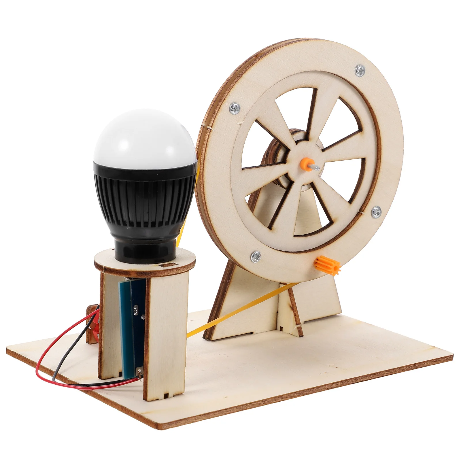 Drewniany generator ręczny DIY dla dzieci, zestaw edukacyjny do nauki mechaniki, zestaw do nauki zasady działania mechaniki, generator ręczny.