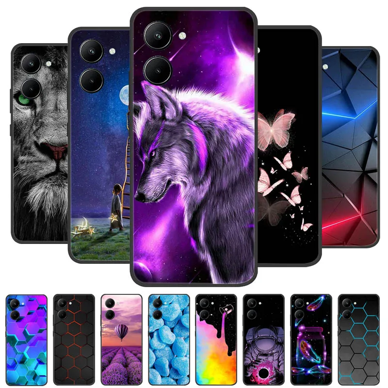 For Realme 10 4G Case Black Soft Silicone Shockproof Cover for Realme 10 2022 Phone Cases Realme10 C33 C 33 4G Protective Fundas