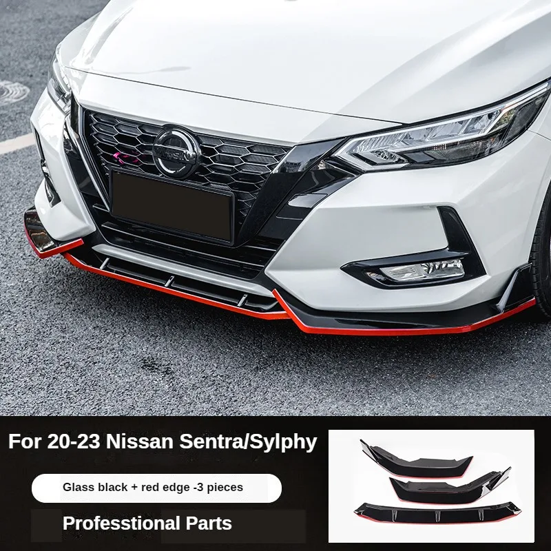 

Front Bumper Lip Cover Bar Guard Protetor For 2020 2021 2023 Nissan Sentra Sylphy PP Materital 3PCS