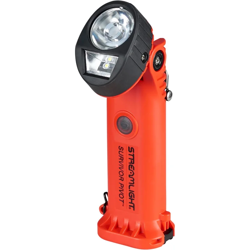 

Streamlight 91800 Survivor Pivot 325 люмен прямоугольный шарнирный двухлучевой фонарик с щелочными батареями и зажимом, оранжевый