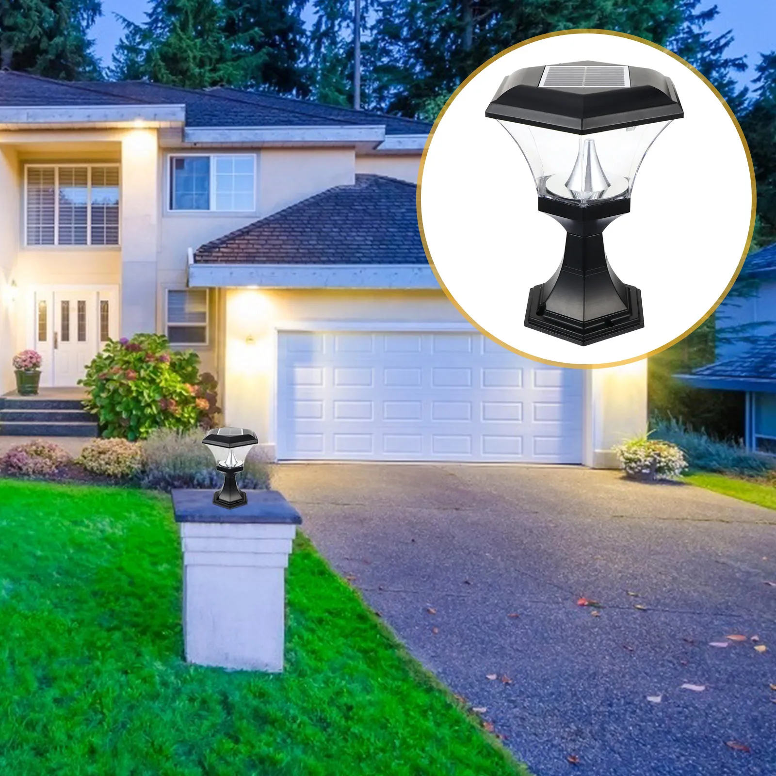 

Солнечные водонепроницаемые светильники для столбов, уличные лампы для ограждений, садовые колонны