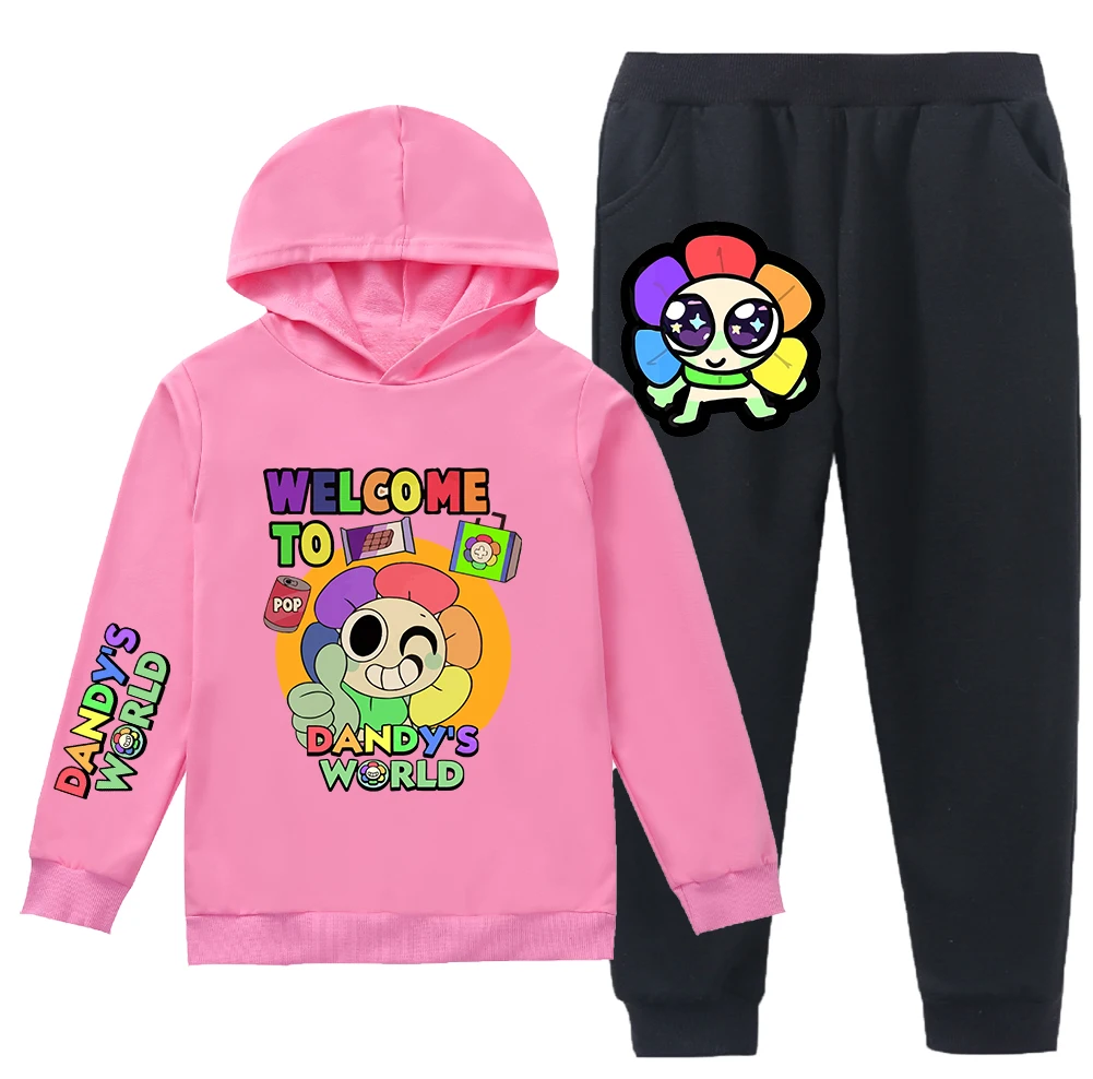 Cartoon Game Dandys World Clothes Kids Dandy's World Hoodie+Jogging Pants 2pcs Sets Boys Autumn Tracksuit Toddler Girls Outfits