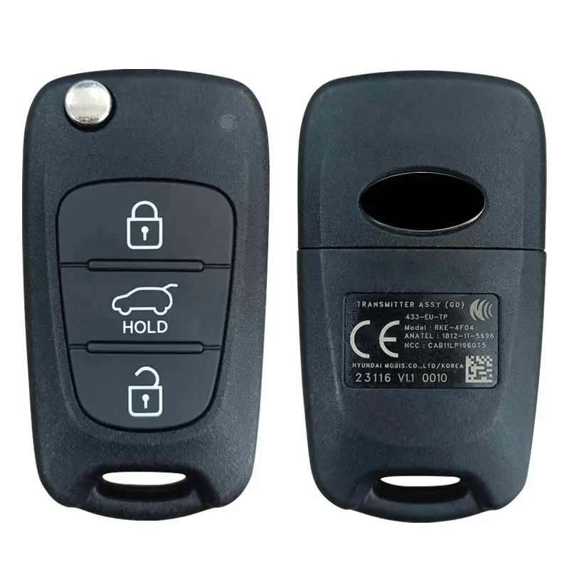 CN020095 Original PCB Remote For Hyundai i30 2012+ Flip Key 433MHZ 4D60 Chip RKE-4F04(GD) 95430 A5100 433-EU-TP Geniune Remote