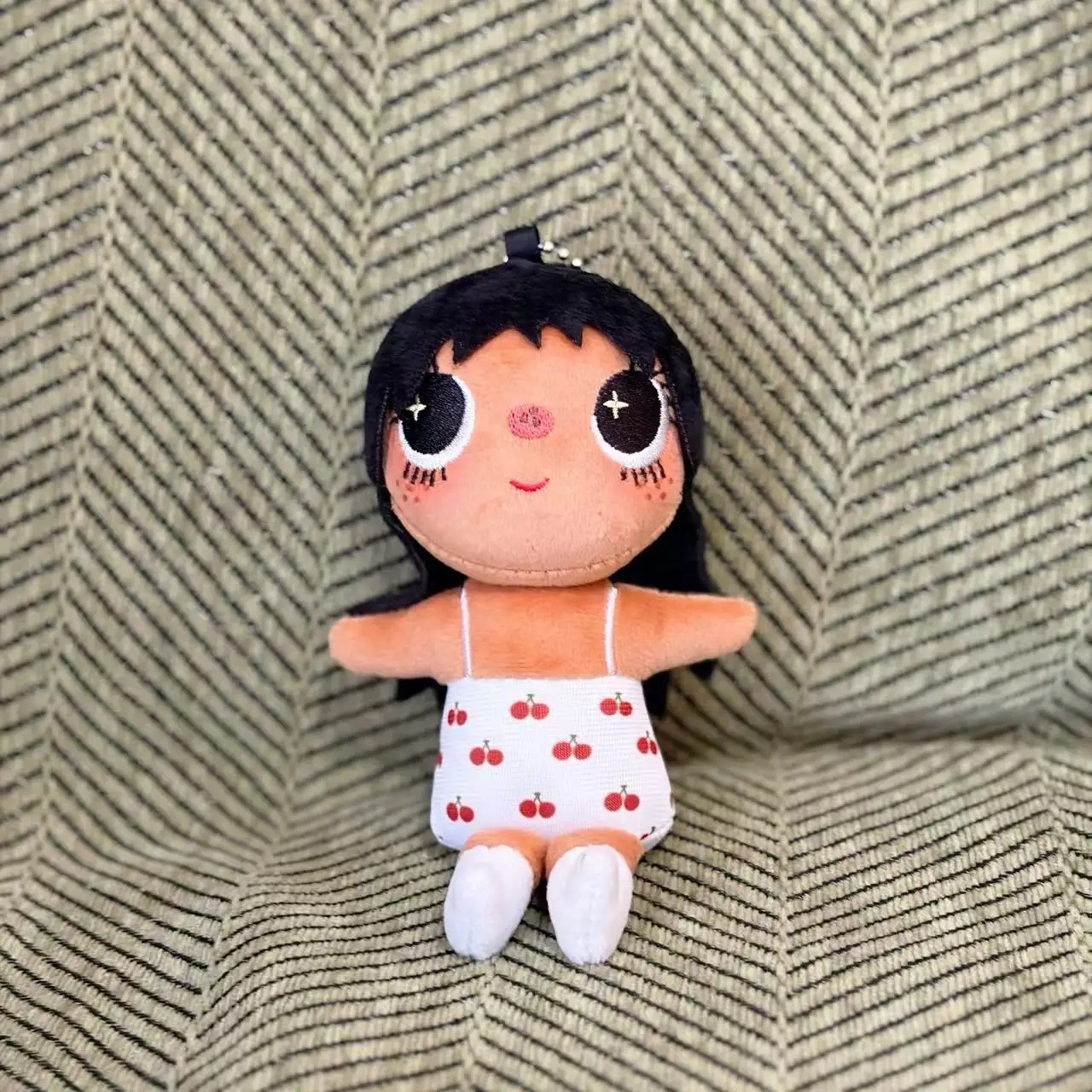 Yuyu Dopamine Strap Skirt Leopard Pattern Love Tears Girl Plush Toy Doll Pendant Keychain Bag Gift