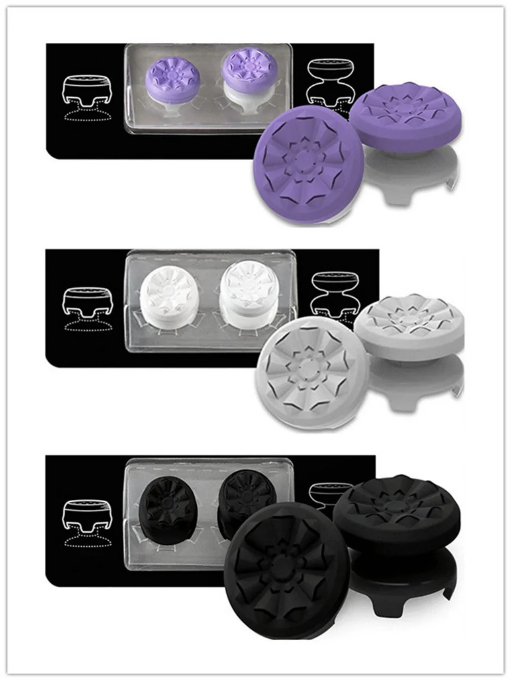 2Pcs Hand Grip Extenders Caps for Xbox Series Game Controller Gamepad Thumb Stick Grips High/Low Rise Covers For Xbox one/One S