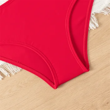 Girls' One-Shoulder Ruffle Bikini | Solid-Color Swimwear 5 Bikini Girls Kids Swimsuits One Shoulder Ruffles Swimwear Solid Color Backless Bathing Suit 5