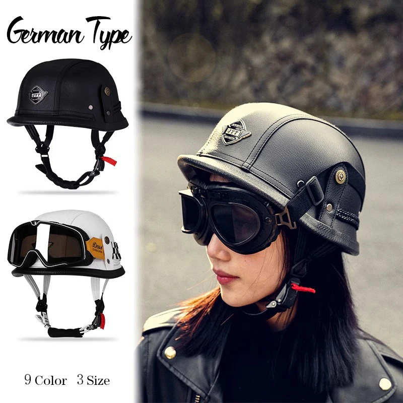 

VGV German Vintage Half Helmet motorcycle helmets Summer Cool protective glasses man women adult kid light convenient