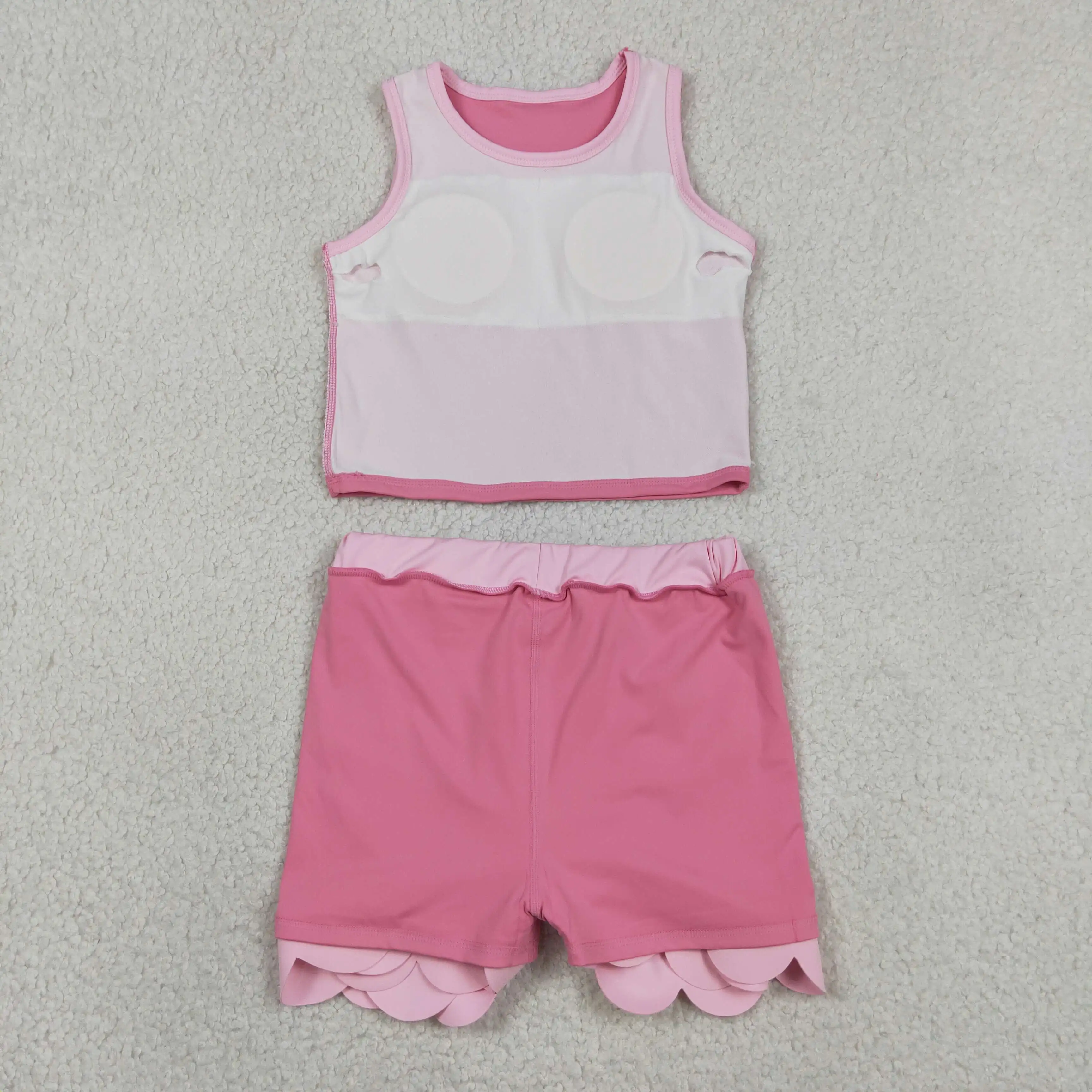 Baby Yoga Clothing - 卸売ベビーガールヨガアクティブピンク服幼児用シャツフリルスカートショーツキッズスコートセットアスレチックサマー服