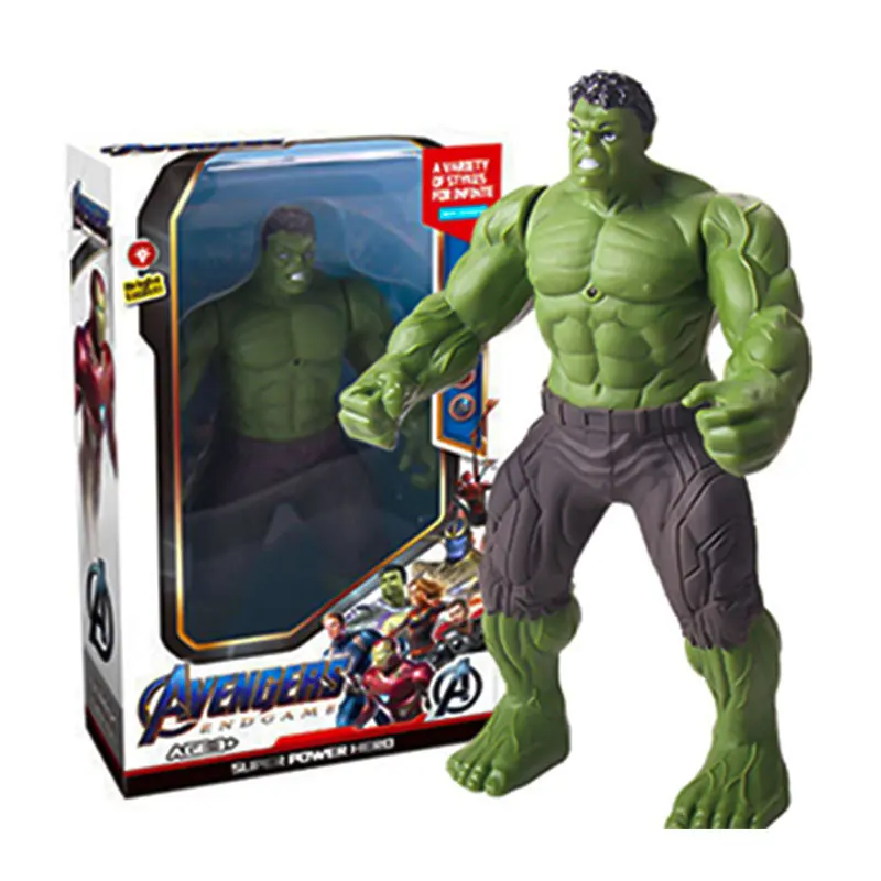 2024  Marvel Spiderman Hulk Ironman Anime Action Figure Toy Christmas Gift Pvc Movable Joints Luminous Doll Collection Model Toy