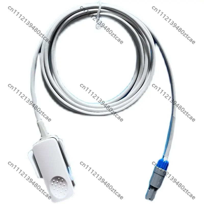 6Pin SpO2 Sensor, Reusable Adult Finger Clip Pulse Oximeter Probe, Anti-Interference TPU Cord for Monitor