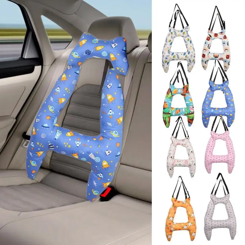 Car Headrest Pillow H-Shape Vehicle Sleeping Lumbar Support Travel Pillow Cushion improve body and head comfort skin-friendly