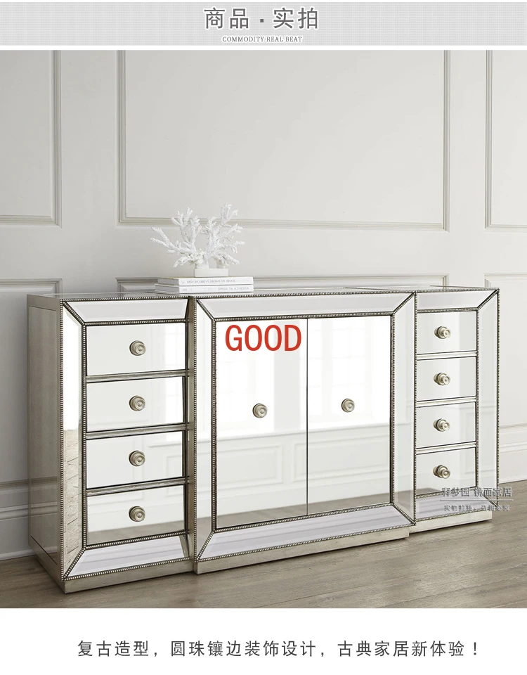 

Entrance Cabinet Mirror Locker Living Room Dining Room Partition Multifunctional Glass Sideboard Cabinet