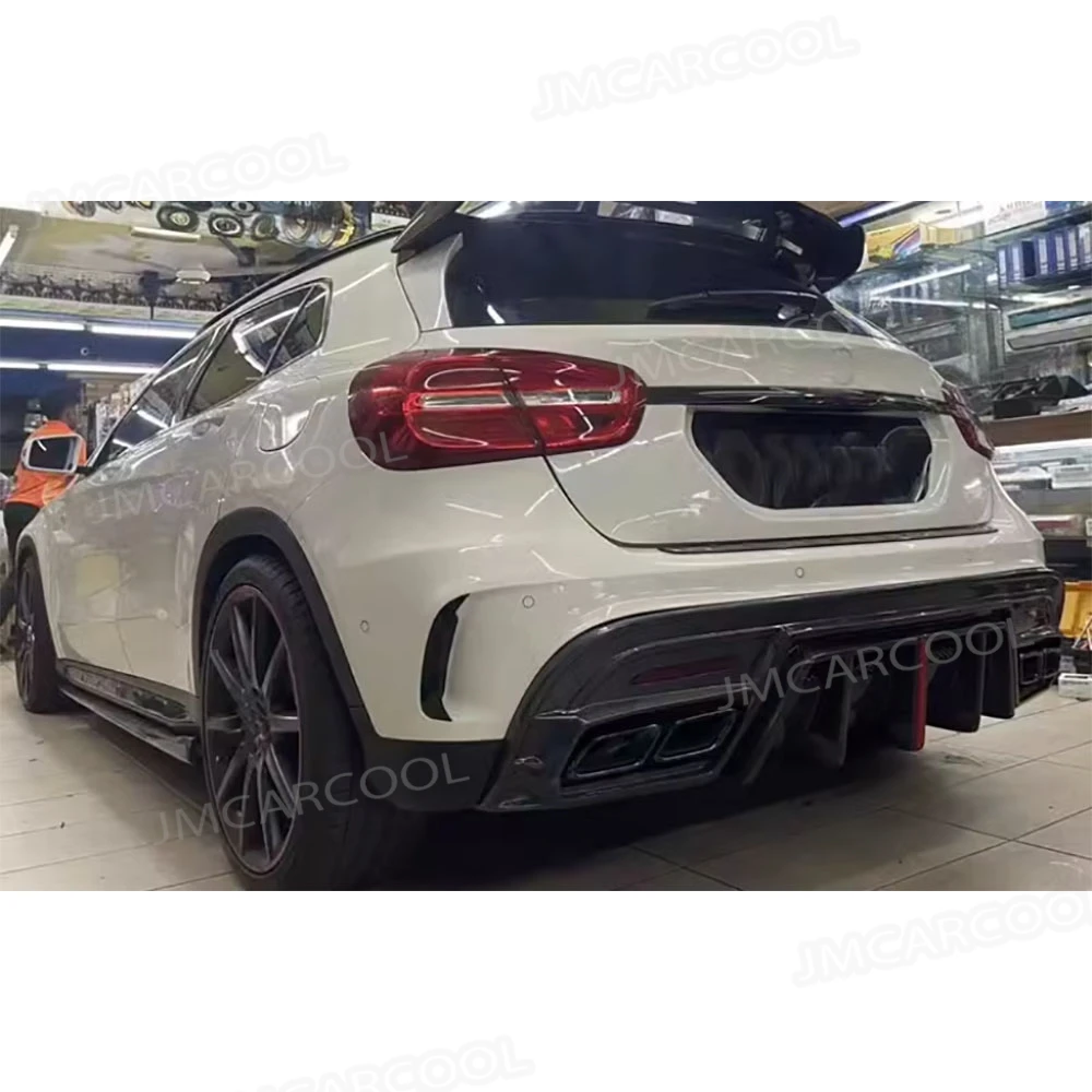 لمرسيدس بنز GLA الفئة X156 GLA45 AMG 2013-2018 الجانب الباب حافة حامي سيارة تجديد ألياف الكربون الجانب تنورة الشفاه الوفير