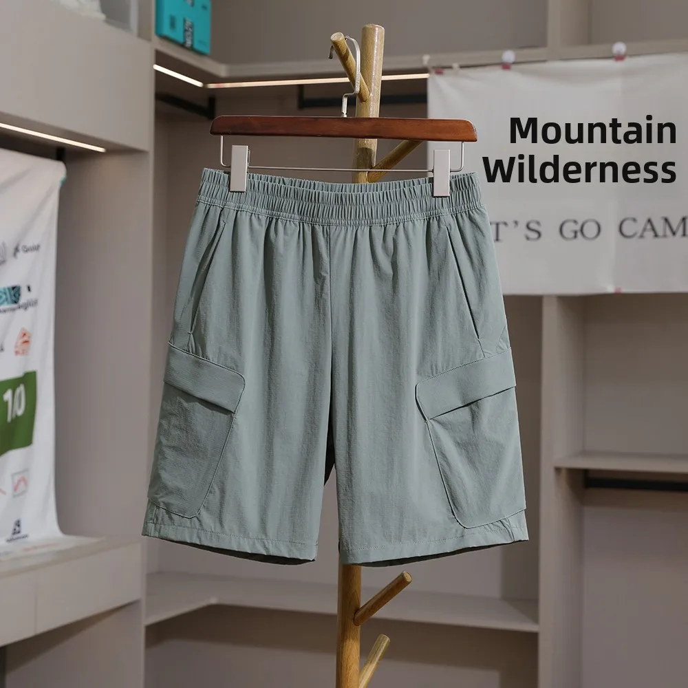 

Cloud Sensation Lightweight Soft Breathable Men's Outdoor Casual Workwear Shorts Five-Quarter Length Elastic Waist Nylon Spandex
