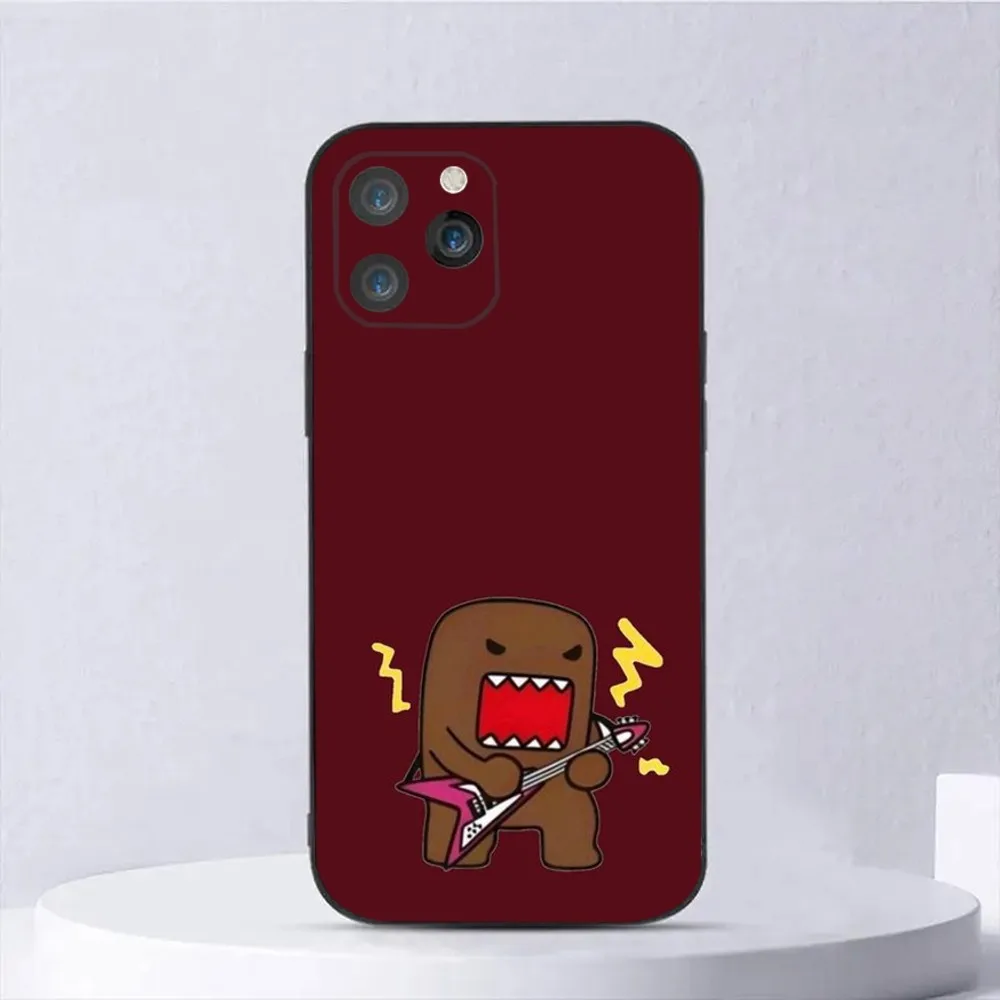 Cute Domo-kun Phone Case For iPhone 15,14,13,12,11,Plus,Pro Max,XS,X,XR,SE,Mini,8,7 Soft Silicone Black Cover