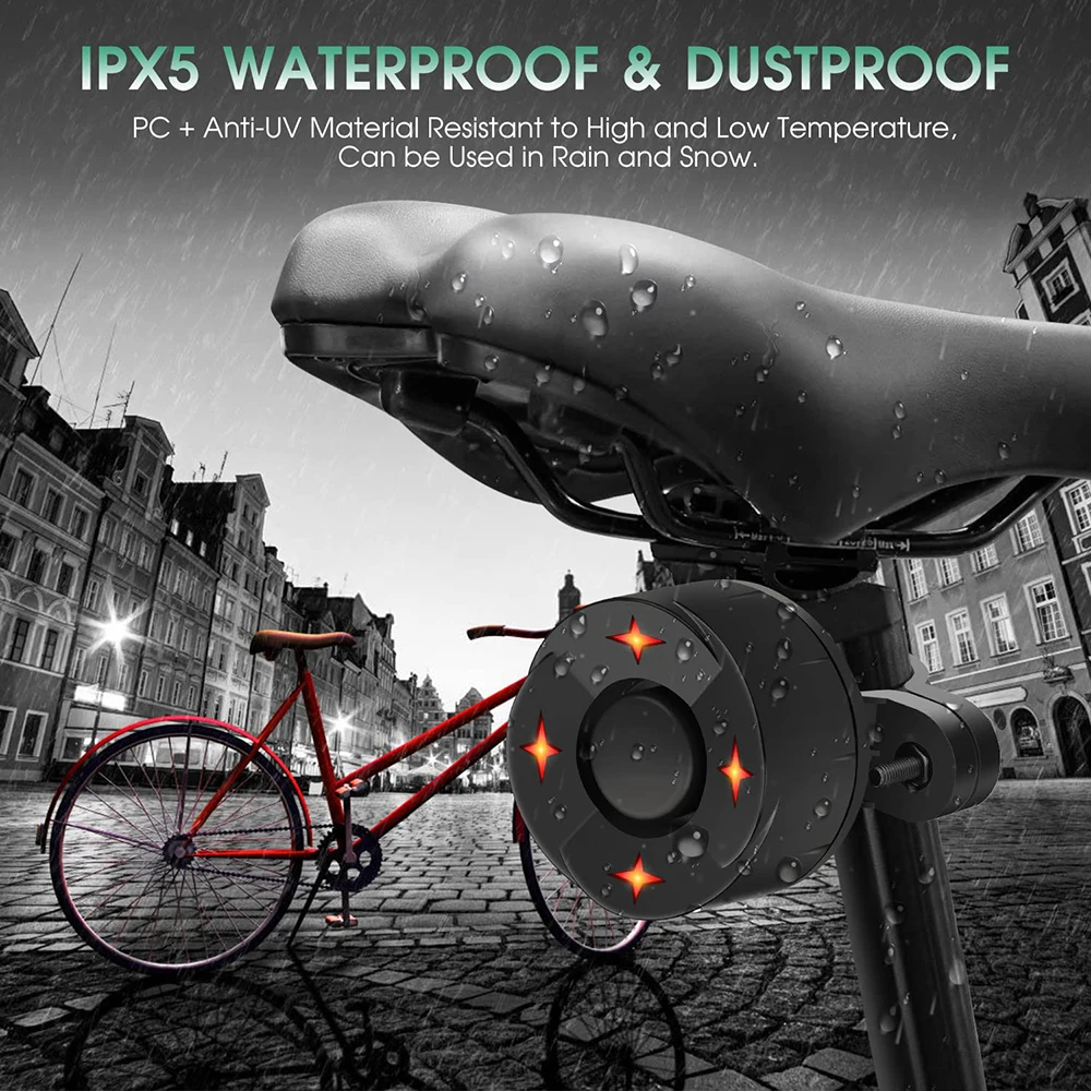 New Bike Alarm Wireless Waterproof Bicycle Vibration Alarm USB Charging Motorcycle Scooter Security Protection Anti theft Alarm