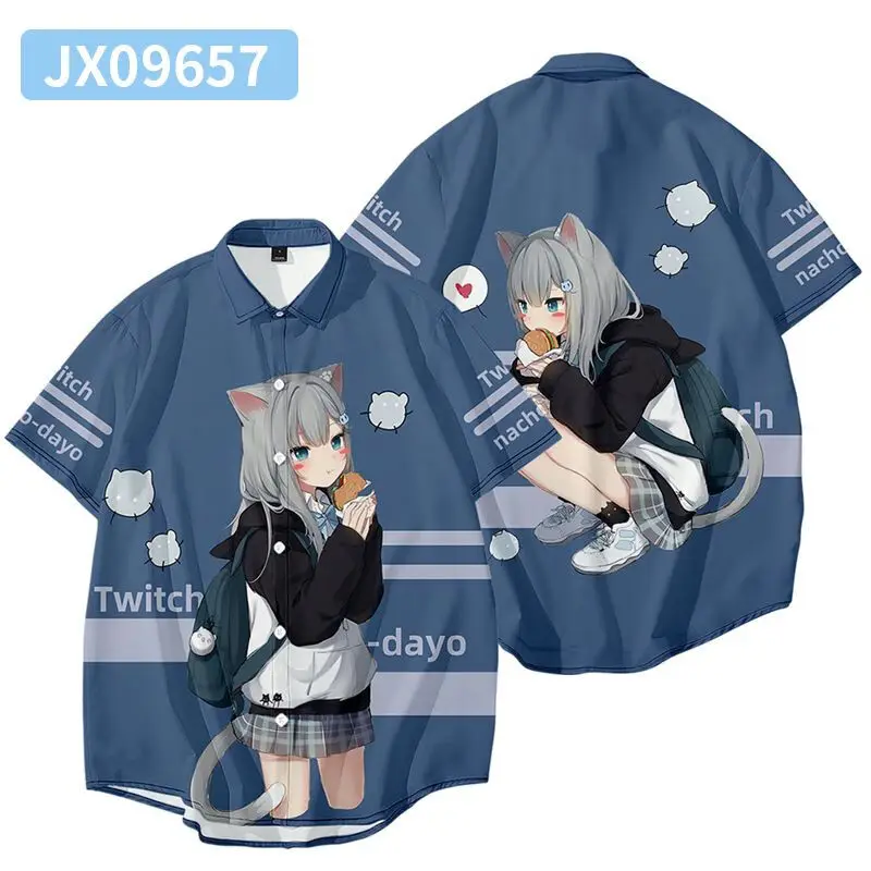 

Anime Blue Archive Bunny Cute Shirt 3D Printing Woman Man Short Sleeve Hawaiian Shirt Men Women Fashion Beach Cosplay Shirts