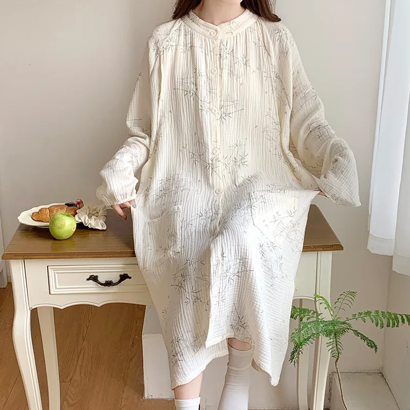 Side Open Breastfeeding Pajamas Long Sleeve Maternity Nursing Gown Sleep Lounge Pregnancy Hospital Gown for Labor and Delivery