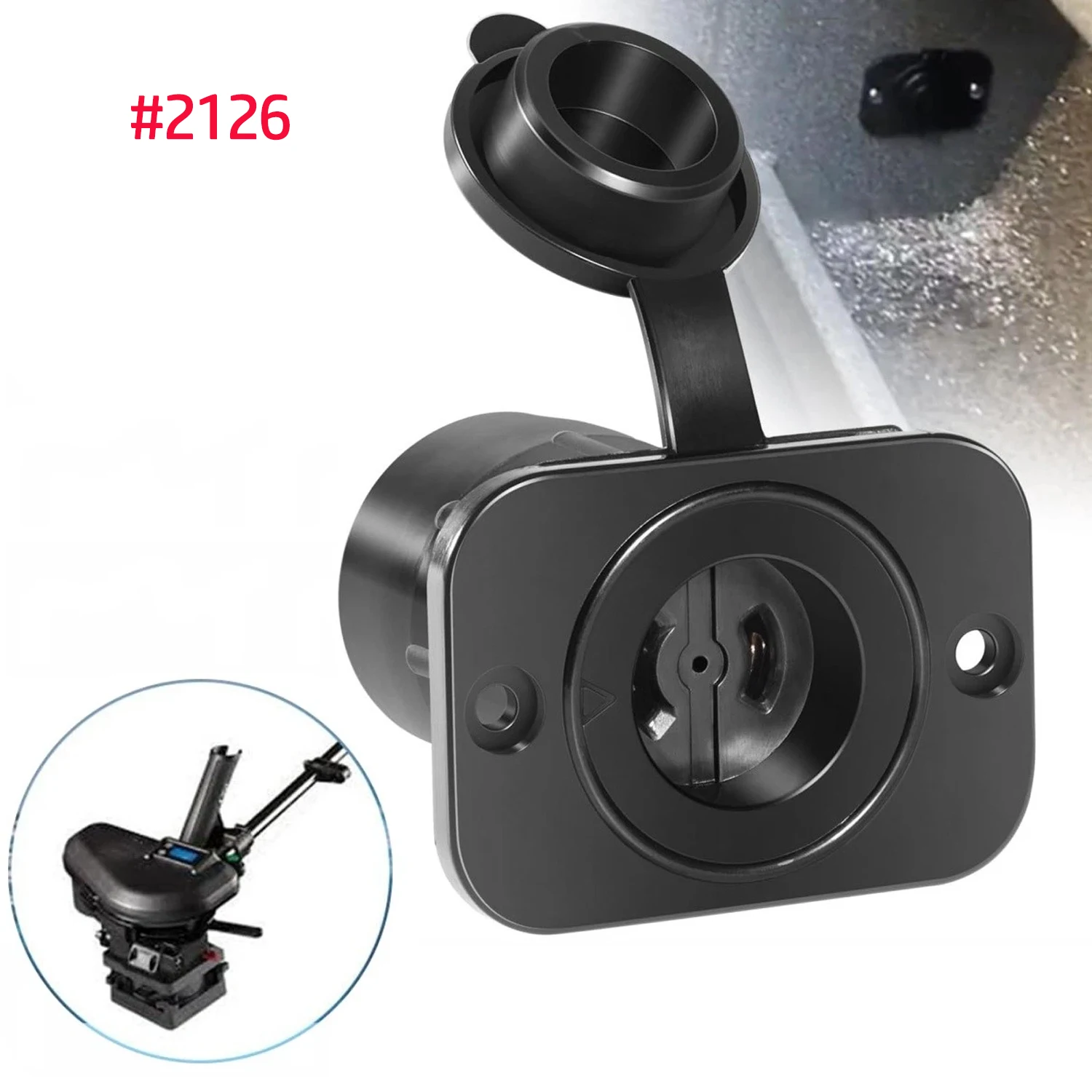 

# Электрическая розетка Marine Depthpower Marinco 2126 | Водонепроницаемая розетка 12В/24В для электрических донных рыболовных снастей и троллинговых моторов Scotty