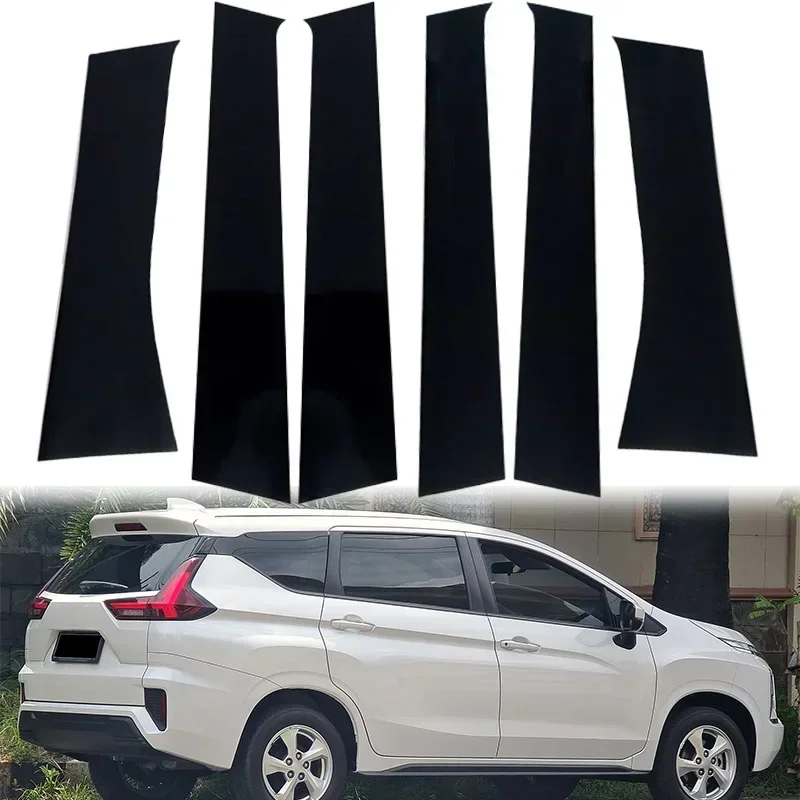 6Pcs Car Door Window Pillar Posts Trims For Mitsubishi Xpander 2017-2022 2023 2024 2025 Decorative Strickers Auto Accessories