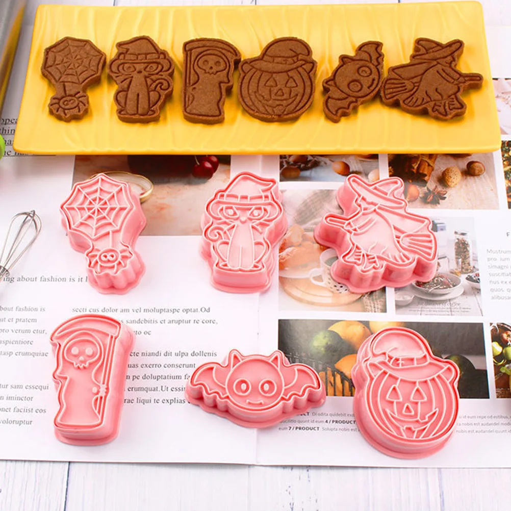 

Halloween Fondant Biscuit Cake Decorating Tools Cartoon Pink PP DIY Molds Lightweight Kitchen Supplies Sugar Cookie Pie