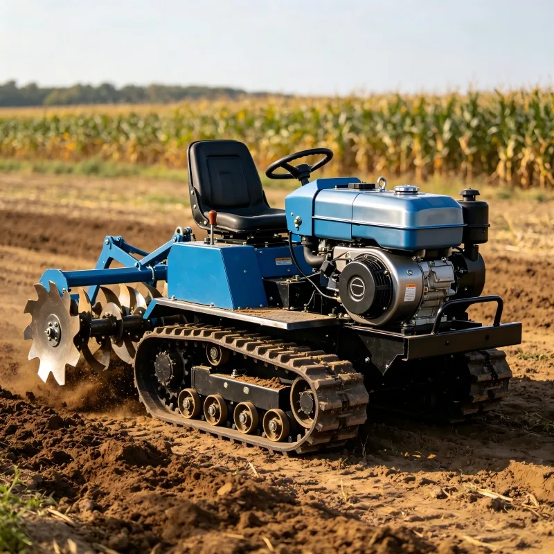 Seated Crawler Rotary Cultivator Diesel Powered Multifunctional Farm Agricultural Machine