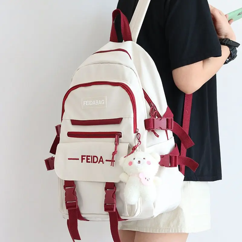 2023 New Schoolbag Female High School Primary School Student Junior High School Student Large Capacity Backpack