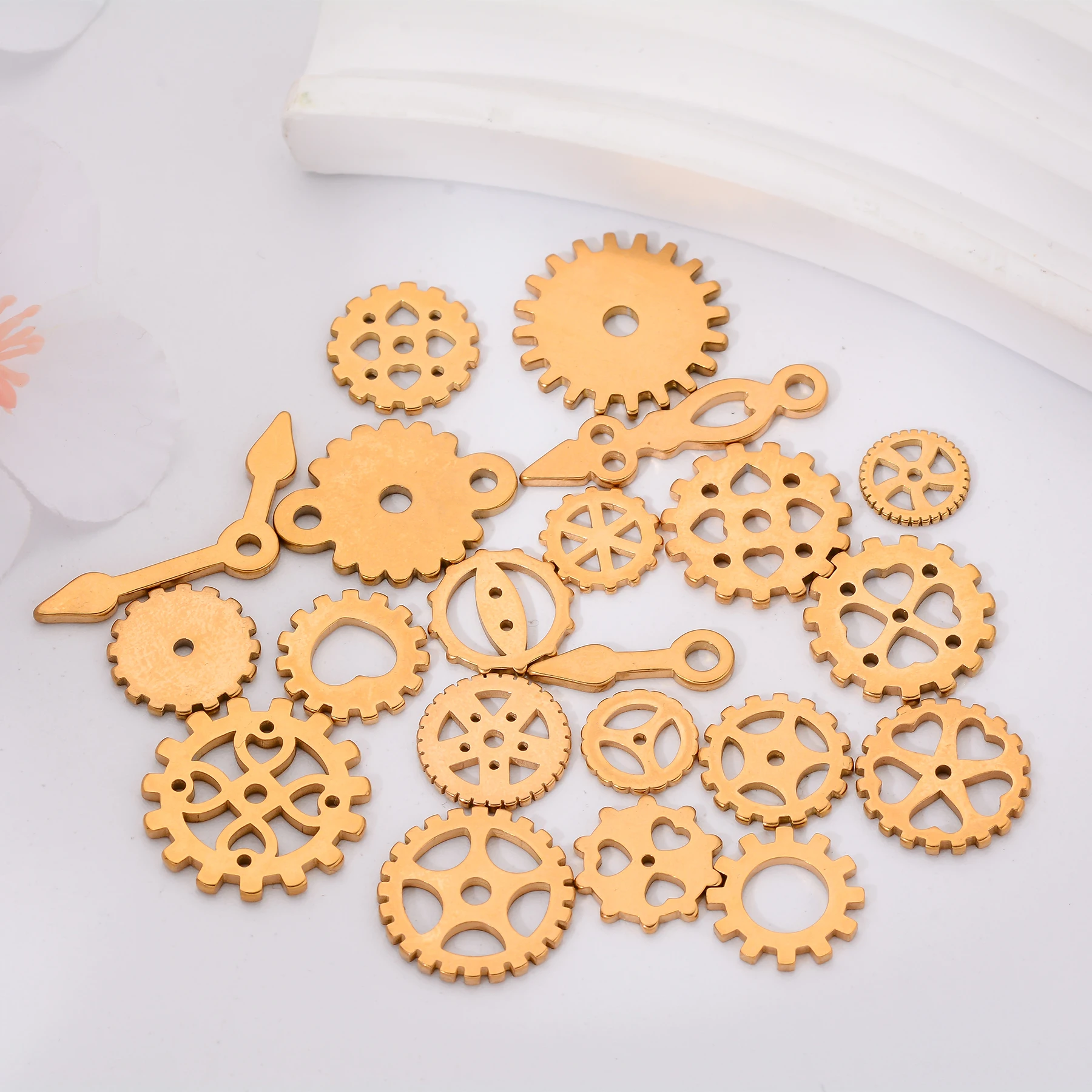 20 Stück Edelstahl-Zahnrad-Anhänger, Mechanische Steampunk-Zahnräder, Charms für DIY-Schmuckherstellung, Halsketten-Zubehör, Bastelarbeiten – Detail 4