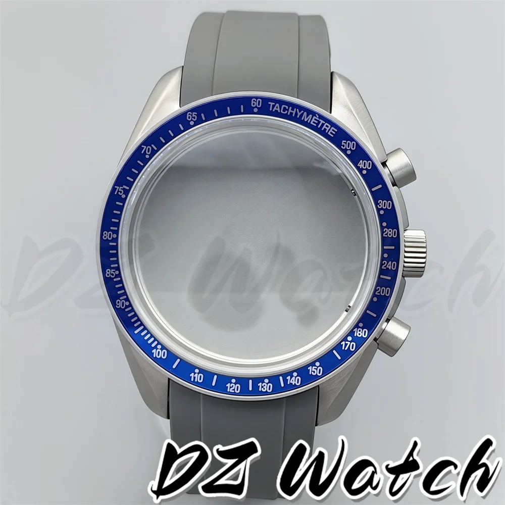 DZ New 40mm VK63 Coated Titanium Watch Case Blue Green Black Silver Insert With Glass For VK63 Quartz Chronograph Movement