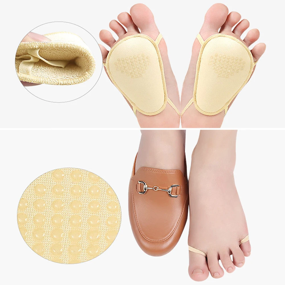 

2 Pairs Non-Slip Shoe Insoles Women Forefoot Pads Adhesive Invisible Arch Support Half High Heel Mat Foot Pads Sole Inserts For