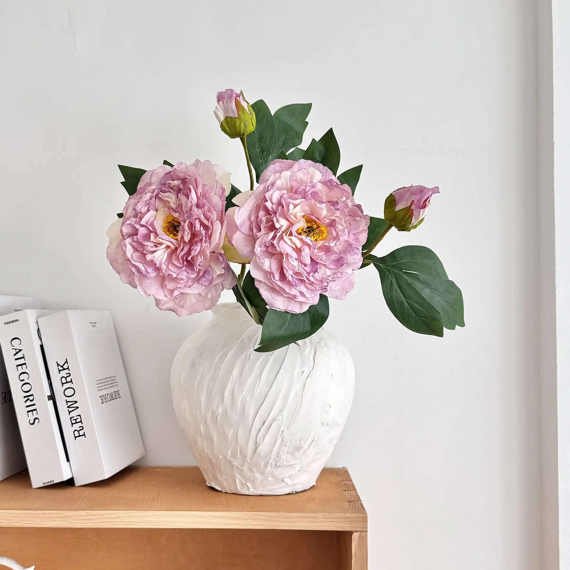 

YeeNanee 5pcs Real Look Peonies Artificial Flowers with Stem Silk Big Peony Branches for Home Room Decoration Table Vase Decor