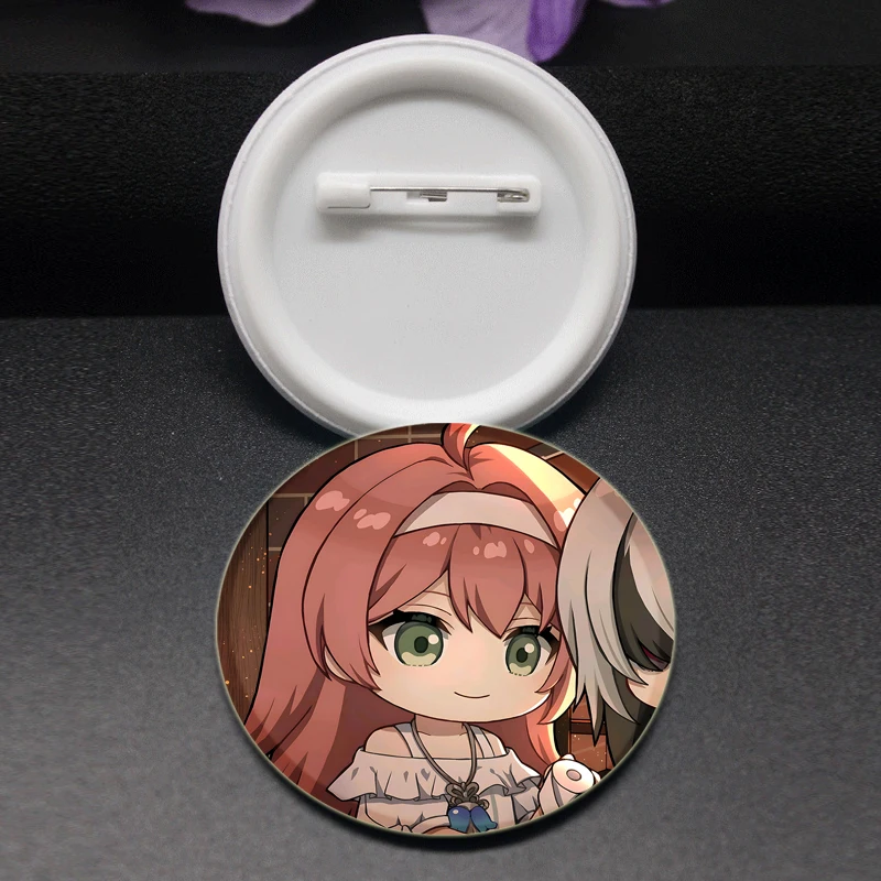 Adventure Games Genshin Impact Pins Round Cartoon Handmade Brooches for Anime Collection Badge Decoration Gift Accessory
