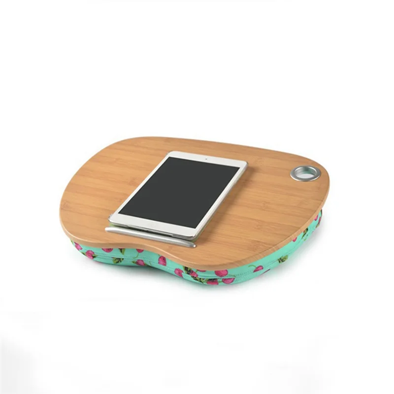 

1 Piece Lap Desk With Pillow Cushion Portable Bamboo Laptop Table For 14 Inch Computer Notebook C