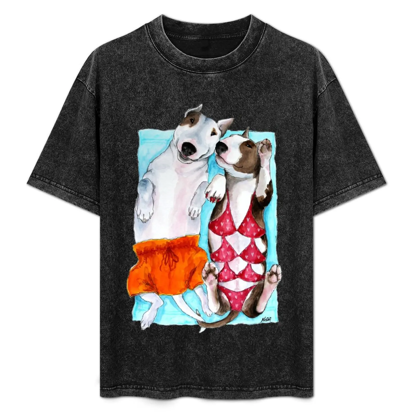 

Bull Terrier Summer Time T-Shirt Worker Basic Short Sleeve Tee